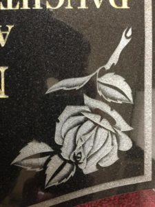 Engraved rose design